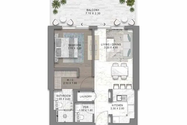 1 bedroom apartment