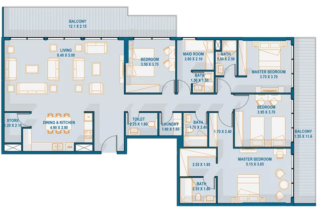 4 bedroom penthouse