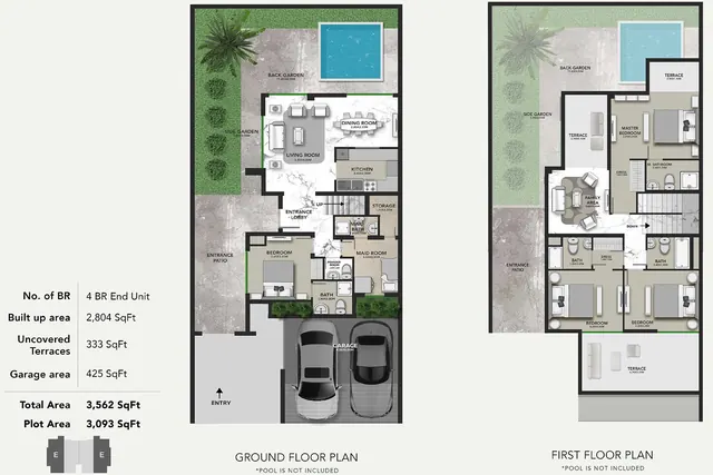 4 bedroom End Unit