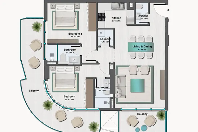 2 bedroom apartment