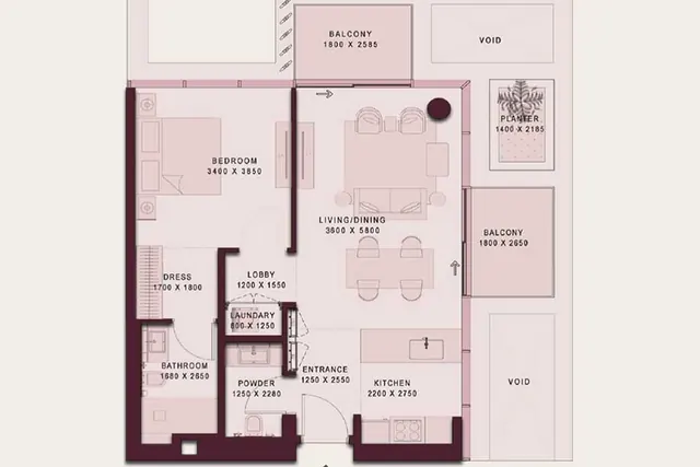 1 bedroom apartment