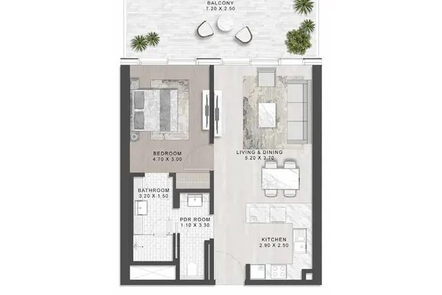 1 bedroom apartment