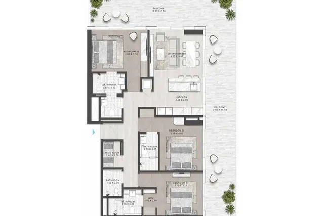 3 bedroom apartment