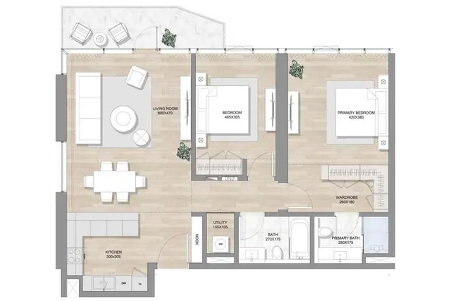 2 bedroom apartment