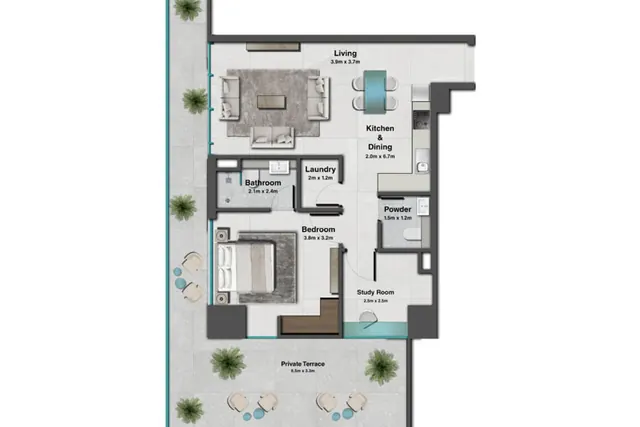1 bedroom apartment
