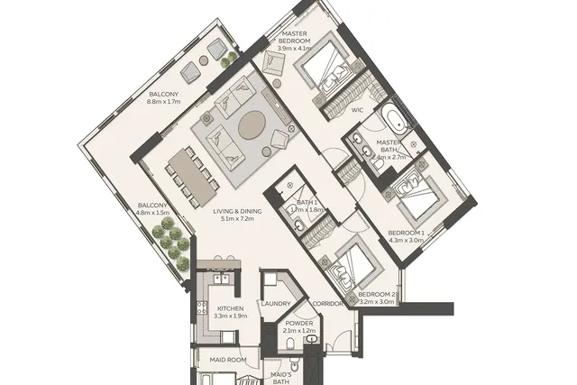 3 bedroom apartment