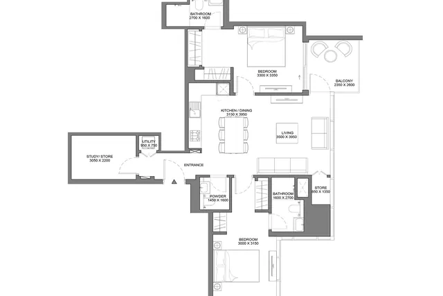 2,5 bedroom apartment