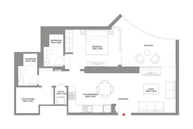 1,5 bedroom apartment