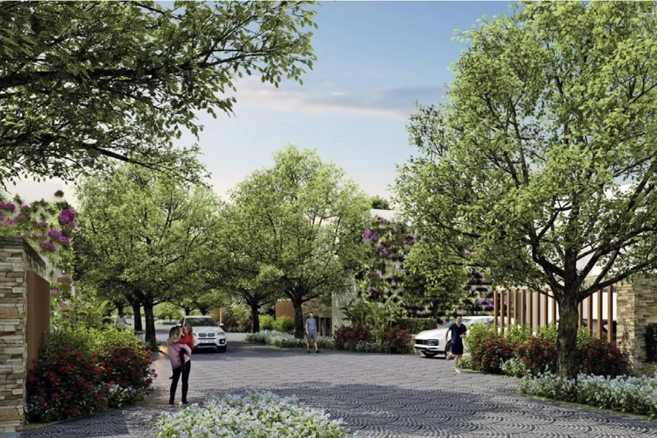 Eco-friendly community near a nature reserve