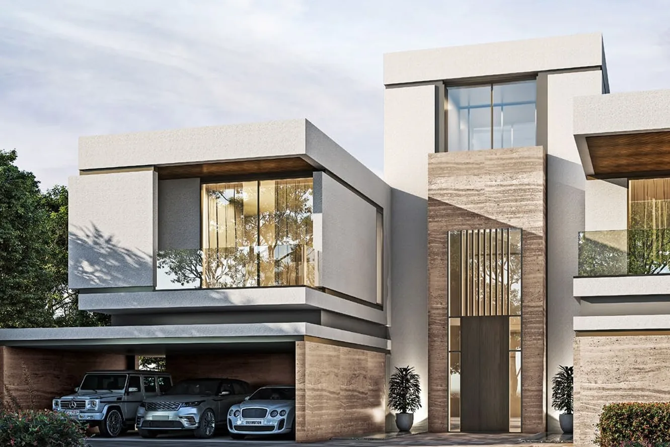 Luxury villas with rooftop terraces and swimming pools