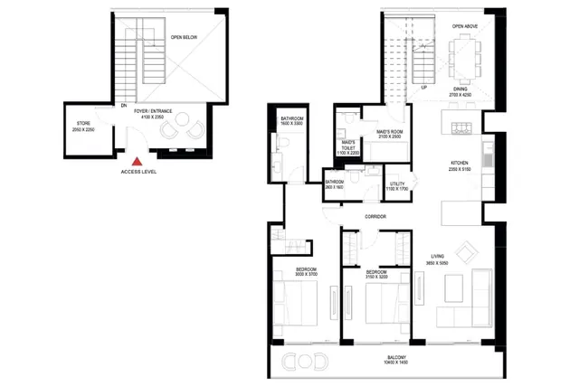 Tower A, 2 bedroom duplex