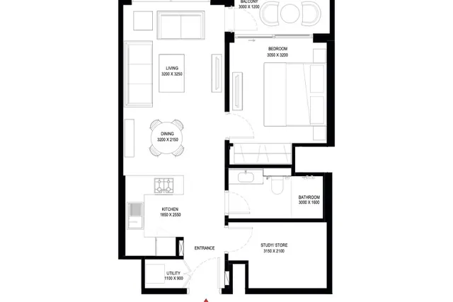 Tower B, 1,5 bedroom