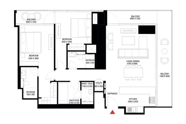 Tower B, 2 bedroom
