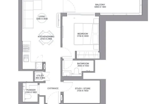 1,5 bedroom apartment