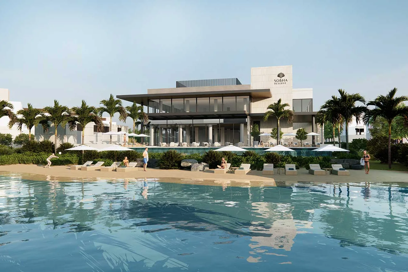 Lagoon with a beach and private pools