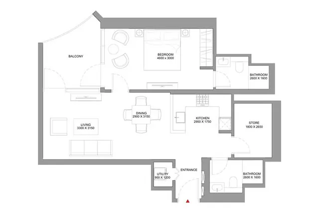 1,5 bedroom apartment