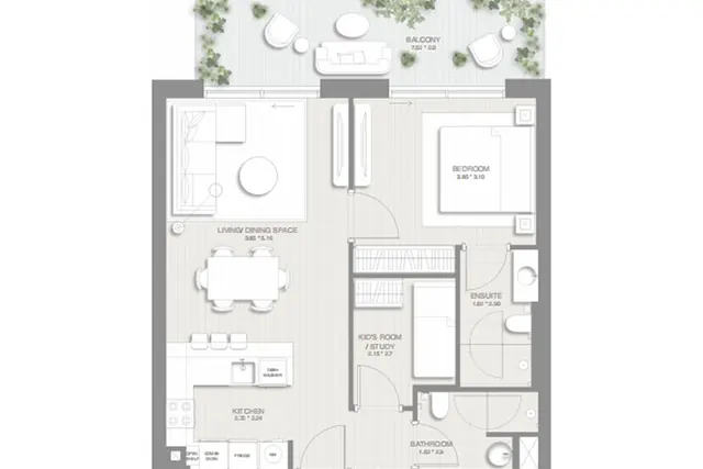 1,5 bedroom apartment
