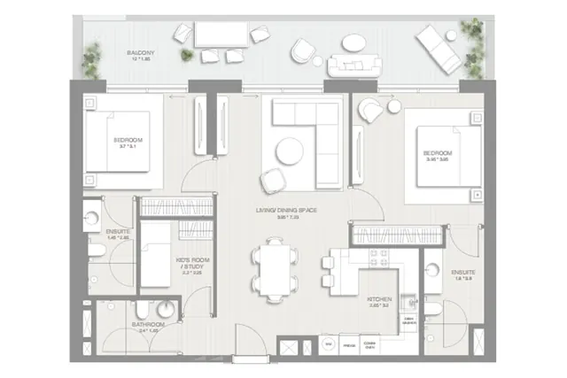 2,5 bedroom apartment