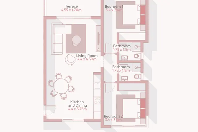 2 bedroom apartment