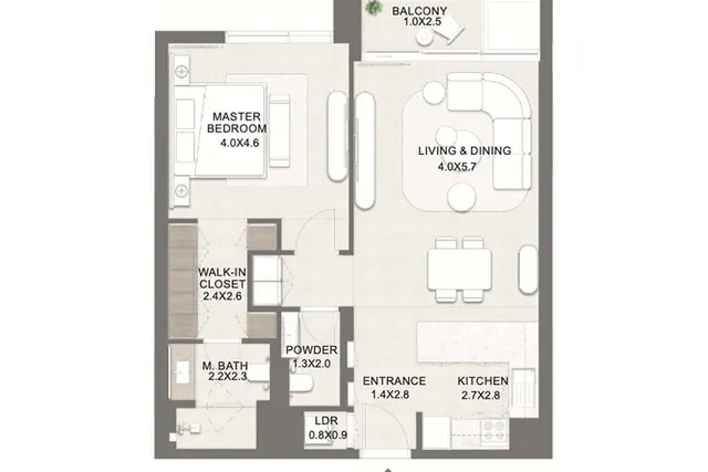 1 bedroom apartment