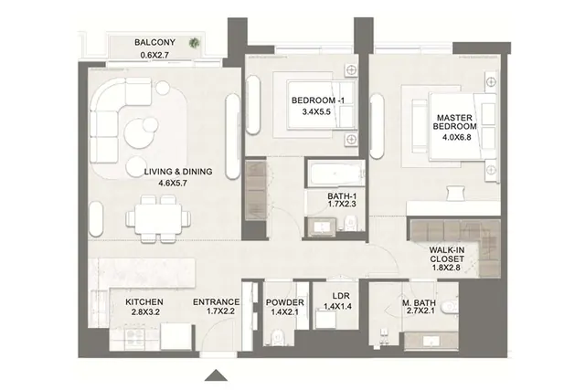 2 bedroom apartment