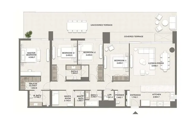4 bedroom apartment