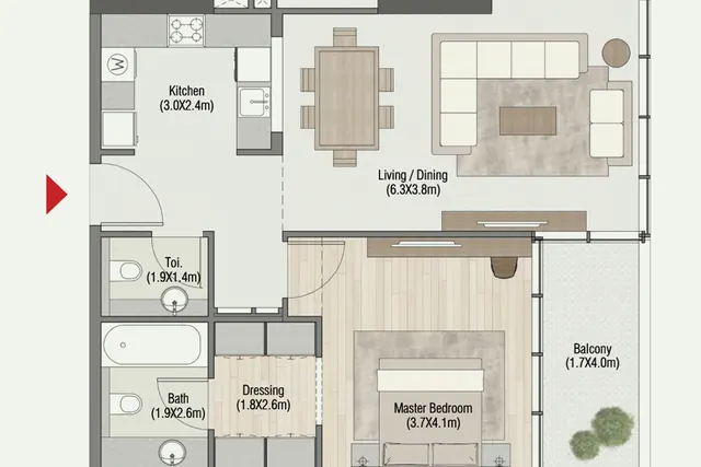 1 bedroom apartment