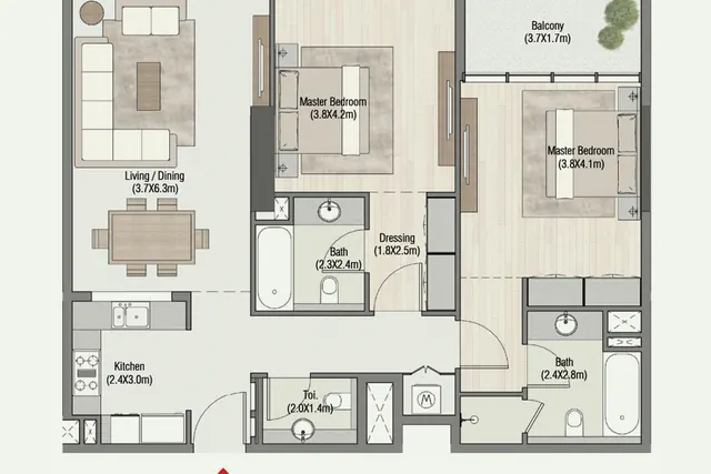 2 bedroom apartment