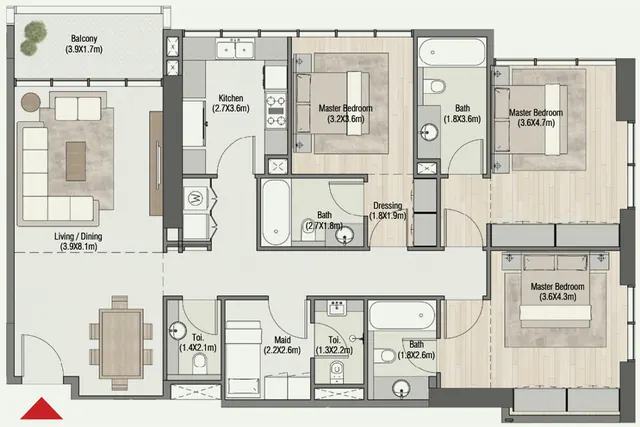 3 bedroom apartment
