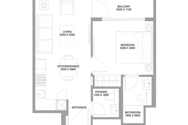 1 bedroom apartment