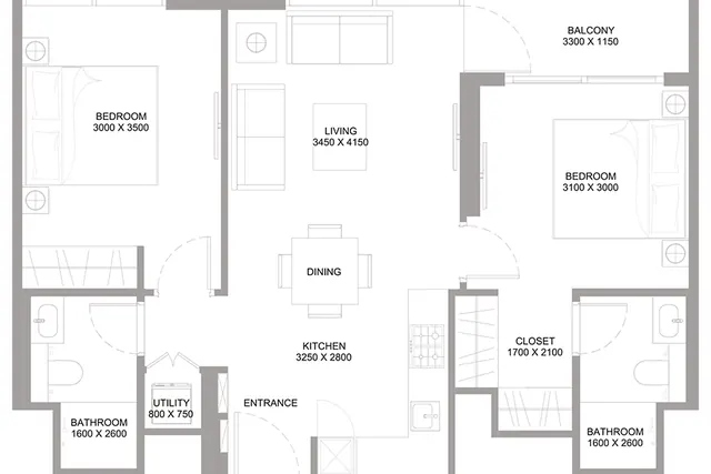 2 bedroom apartment