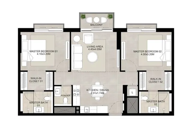 2 bedroom apartment