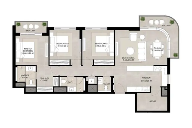3 bedroom apartment