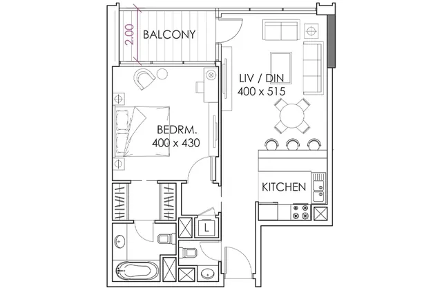 1 bedroom apartment