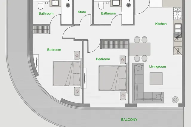 2 beroom apartment
