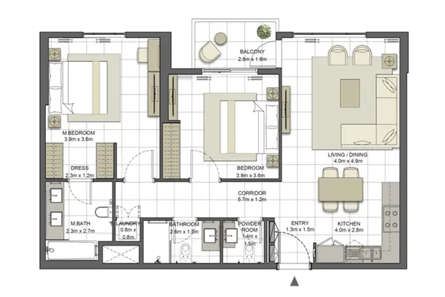2 bedroom apartment
