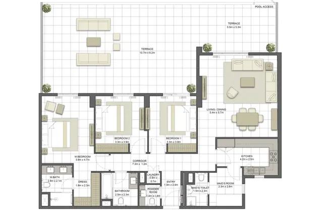 3 bedroom apartment