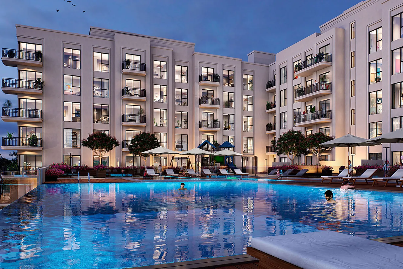 Tennis courts, movie theater, and swimming pools