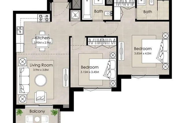 2 bedroom