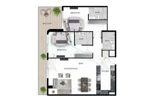 2 bedroom apartment