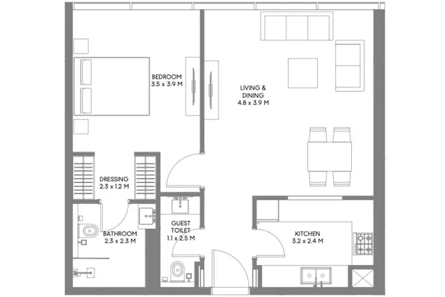 1 bedroom apartment
