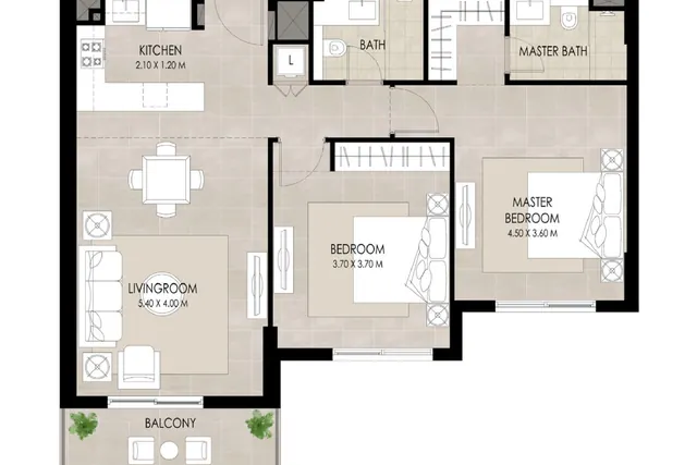 2 bedrooms