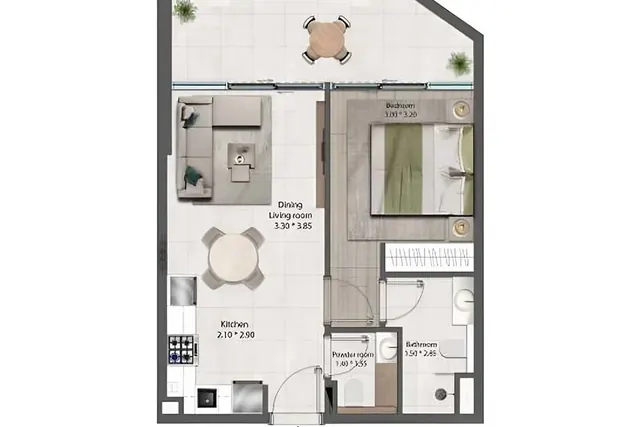 1 bedroom apartment