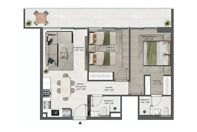 2 bedroom apartment