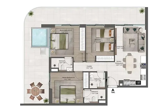 3 bedroom apartment