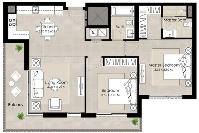 2 Bedrooms