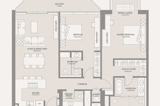 2 bedrooms