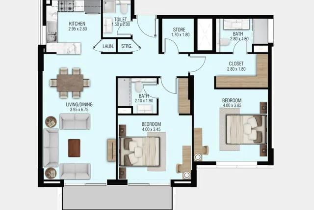2 bedroom