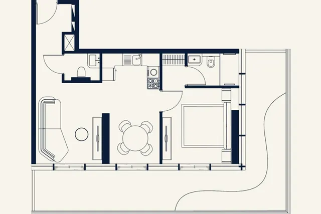 1 bedroom apartment with pool