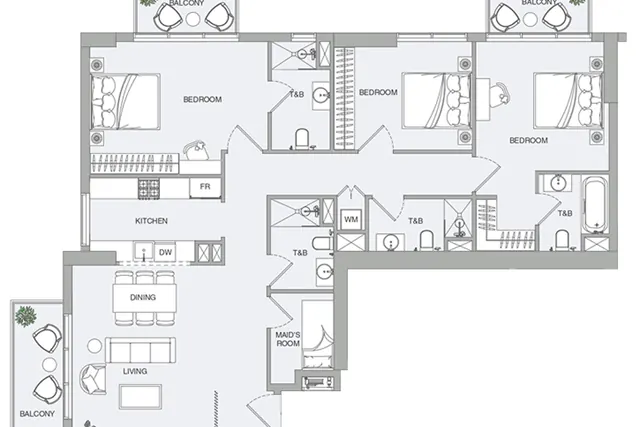 3.5 bedroom apartment